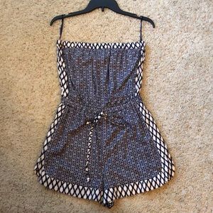 Blue Patterned Romper